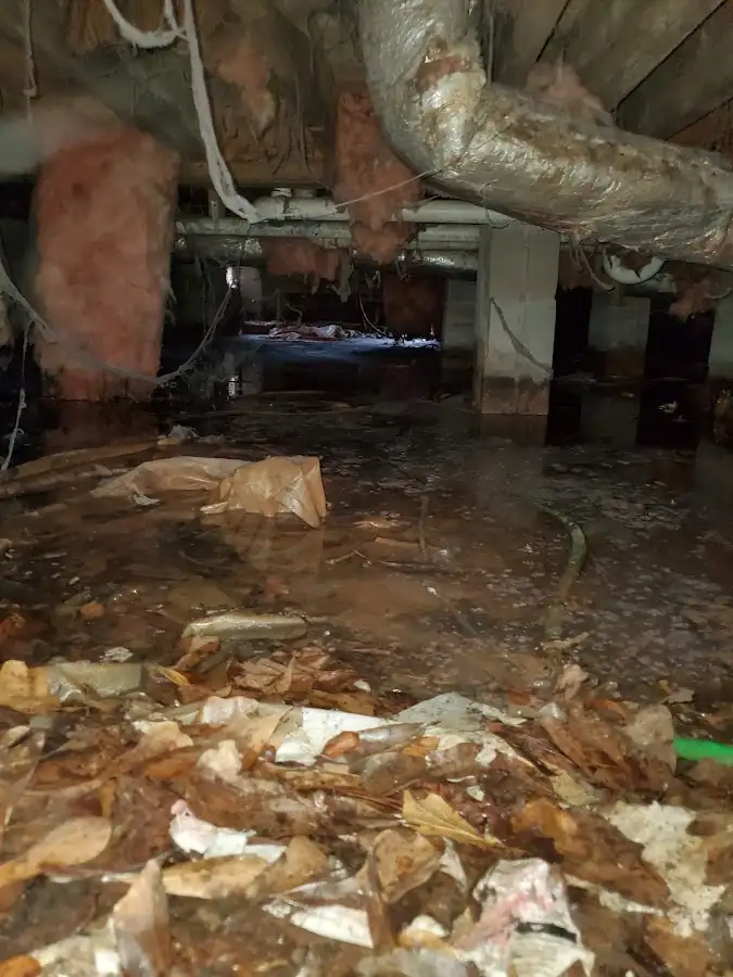 Crawl space flood assessment for Commercial Water Damage Restoration in Lumberton